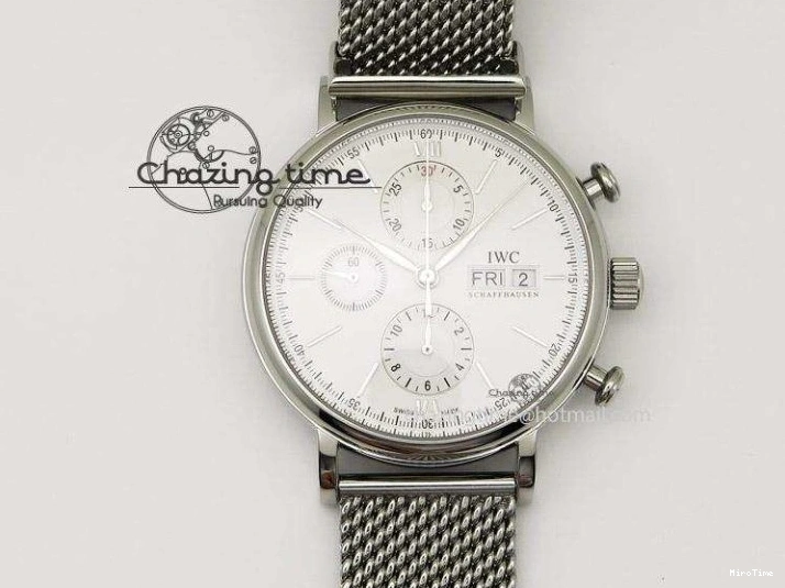 MIROTIME 0502 Portuguese Chrono IW3716 Z+F 1:1 Best Edition White Dial on Gray Rubber Strap A WrinkleFree 7014